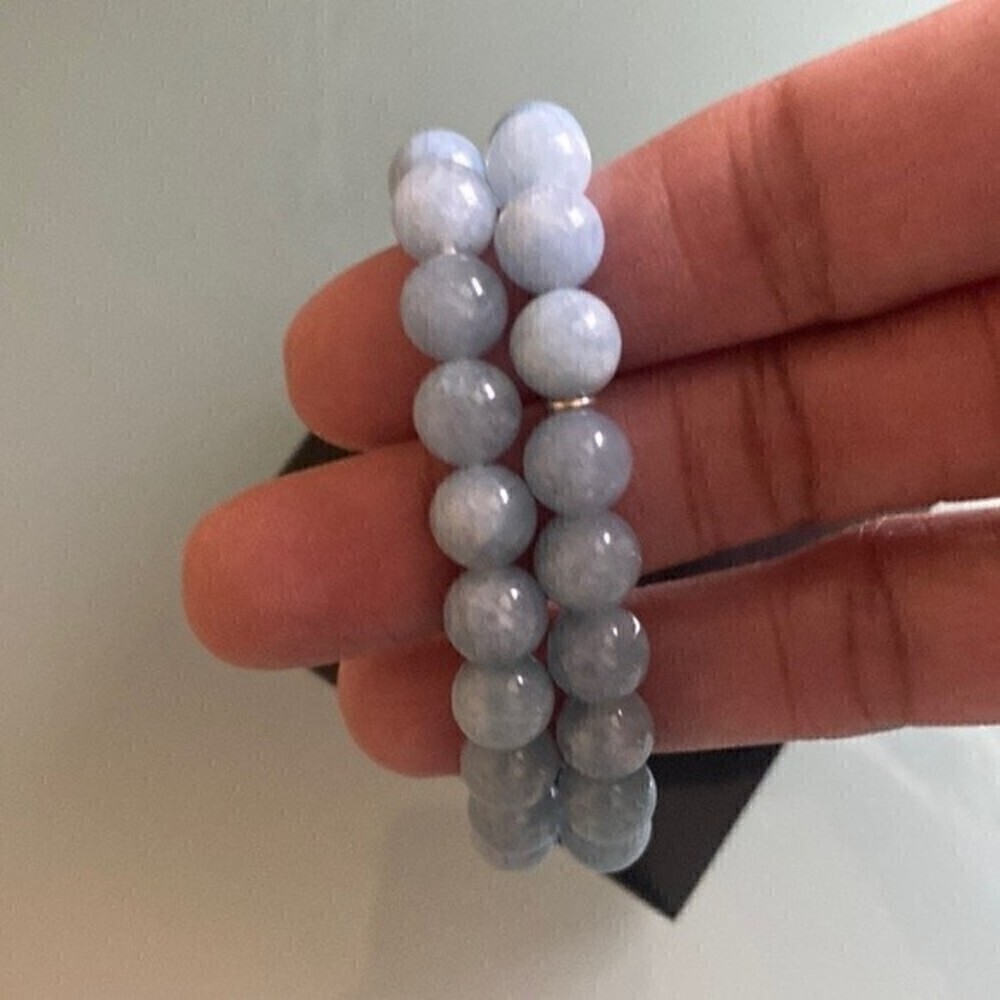 Bead Bracelet Authentic Aquamarine Gemstone Bracelet Halo Handmade Jewelry